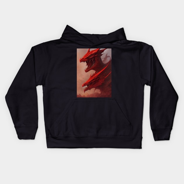 Ghidorah Red Dragon Kids Hoodie by Ancientdistant